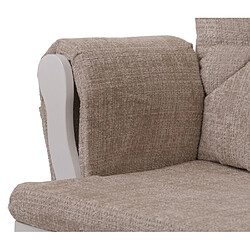 Avis Mendler Fauteuil relax HWC-C76, fauteuil à bascule Fauteuil à bascule avec pouf Tissu/Textile chenille (465g/m²) ~ crème, piètement blanc