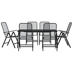 vidaXL Ensemble à manger de jardin 7 pcs anthracite métal maille