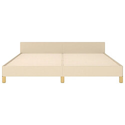 Maison Chic Lit adulte - Cadre Structure de lit avec tête de lit Contemporain Crème 160 x 200 cm Tissu -MN16817 pas cher