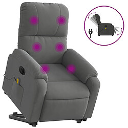 vidaXL Fauteuil inclinable de massage électrique gris foncé