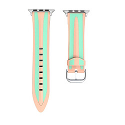 Wewoo Bracelet rose et vert pour Apple Watch Series 3 & 2 & 1 42mm Mode Double Stripes Silicone de montre +