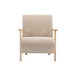 Avis Vente-Unique Fauteuil en tissu beige et bois JULOMO