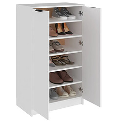 Avis vidaXL Armoire à chaussures Blanc 59x35x100 cm Bois d'ingénierie