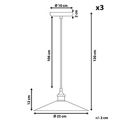 Avis Beliani Set de 3 lampes SWIFT Métal Cuivré