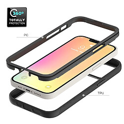 Coque en TPU + acrylique, antichoc noir/cadre noir pour votre Apple iPhone 13 6.1 pouces