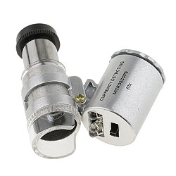 Mini 60x Grossissement Microscope À Poche Loupe À Bijoux LED Lumière Accessoire Outils Réparation