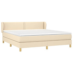 Avis Maison Chic Lit adulte- Lit + matelas,Sommier à lattes de lit avec matelas Crème 180x200 cm Tissu -GKD33559