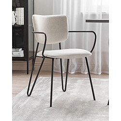 Beliani Chaise de salle à manger ELKO Set de 2 Tissu Crème