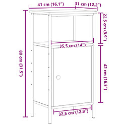 vidaXL Table de chevet chêne artisanal 41x31x80 cm bois d'ingénierie pas cher