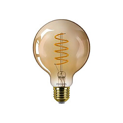 ampoule à led - philips vintage - filament - spriale - culot e27 - 4w - 2000k - ambree - philips 315471