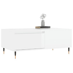 Avis vidaXL Table basse Blanc brillant 90x50x36,5 cm Bois d'ingénierie