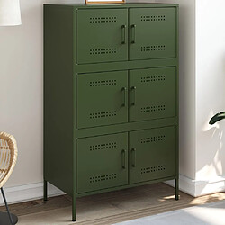 vidaXL Buffet haut vert olive 68x39x113 cm acier