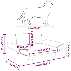 vidaXL Lit pour chien taupe 70x45x28 cm tissu pas cher