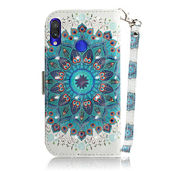 Avis Wewoo Coque Fashion Étui en cuir à rabat avec dessin couleur 3D et fentes pour cartes et porte-cartes Redmi Note 7 couronne de paon