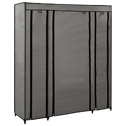 Avis vidaXL Armoire avec compartiments et tiges Gris 150x45x176 cm Tissu