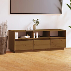 Maison Chic Meuble TV scandinave - Banc TV pour salon Marron miel 140x37x50 cm Bois de pin massif -MN21606