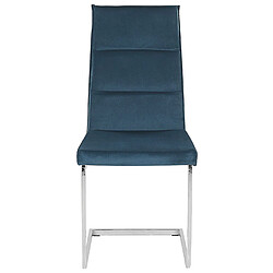 Acheter Beliani Chaise de salle à manger Chaise en porte-à-faux ROCKFORD Set de 2 Velours Bleu