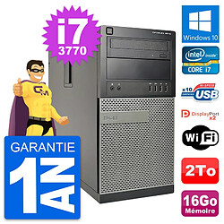 PC Tour Dell OptiPlex 9010 Intel i7-3770 RAM 16Go Disque Dur 2To Windows 10 Wifi - Occasion