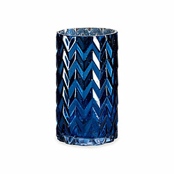 Gift Decor Vase Taillé Epis Bleu Verre 11,3 x 19,5 x 11,3 cm (6 Unités)