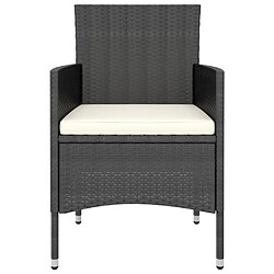 Acheter Maison Chic Jeu de 4 chaise,fauteil et tabouret de jardin 4 pcs 4 pcs Résine tressée Noir -GKD51477