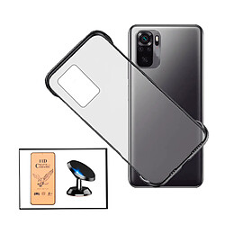 PHONECARE Kit Film de Verre Trempé CeramicGlass Full Cover + Coque Invisible Bumper + Support Magnétique de Voiture pour Xiaomi Redmi Note 10