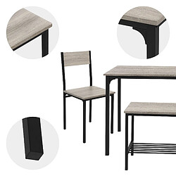 ML-Design 4 Pièces meubles de salle à manger cuisine table chaises banc chêne Sonoma pas cher