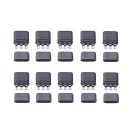 10 Paires MR 30 Connecteurs Couleur Noire avec Nickel Métal pour Batteries RC