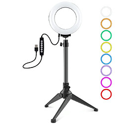 Yonis Ring Light LED RGBW 12cm Avec Trépied