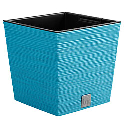 Pot de fleurs scandinave bleu, avec réservoir, collection FURU, 29,5 x 29,5 x 29 cm, contenance 14 L