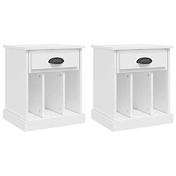 vidaXL Tables de chevet 2 pcs blanc 43x36x50 cm