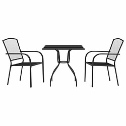 Avis Maison Chic Ensemble de salle à manger de jardin 3 pcs,Table et chaises d'extérieur anthracite acier -GKD691352