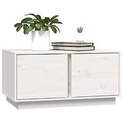 Avis vidaXL Table basse Blanc 80x50x40 cm Bois massif de pin