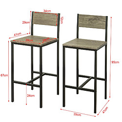 Avis SoBuy FST53x2 Lot de 2 Chaises Tabourets de Bar Cuisine Chaises de Bar, avec Repose-Pieds