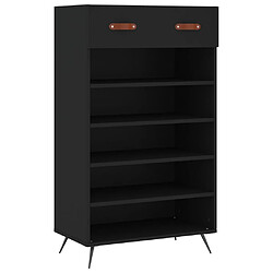 Maison Chic Armoire à Chaussures Noir,Meuble de Rangement à Chaussures 60x35x105 cm bois d'ingénierie -MN58416