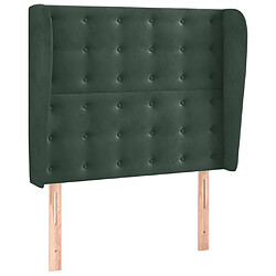 vidaXL Tête de lit avec oreilles Vert foncé 93x23x118/128 cm Velours