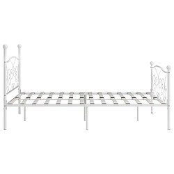 Acheter Maison Chic Lit adulte - Lit simple Cadre de lit,Structure du lit Contemporain et sommier à lattes Blanc Métal 200 x 200 cm -MN20320