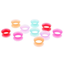 10pcs bouchons évasés en silicone solide jauge d'oreille étirement extender 14mm