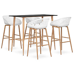 vidaXL Ensemble de bar 5 pcs Noir et blanc