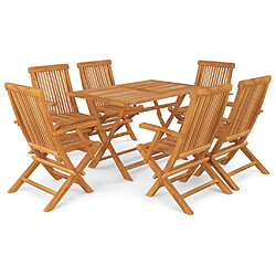 vidaXL Salon de jardin 7 pcs Bois de teck massif