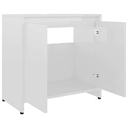 Maison Chic Armoire de salle de bain,Meuble de rangement,Meuble haut Blanc brillant 60x33x61 cm Aggloméré -GKD350549 pas cher