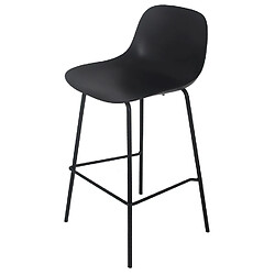 Acheter Alterego Tabouret snack mi-hauteur 'GRANO MINI' noir intérieur / extérieur