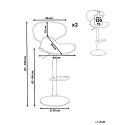 Avis Beliani Tabouret de bar Set de 2 Cuir PU Marron doré CONWAY