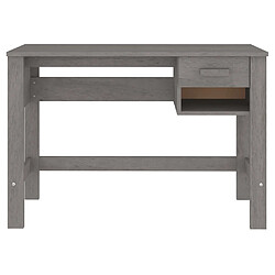 Helloshop26 Bureau table poste de travail meuble d'ordinateur informatique étude HAMAR clair 110 x 40 x 75 cm bois massif de pin gris 02_0023852