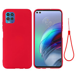 Coque en silicone Liquide avec sangle pratique souple rouge pour votre Motorola Edge S/Moto G100