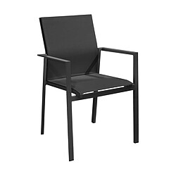 Proloisirs Fauteuil de jardin empilable Delia graphite, noir.