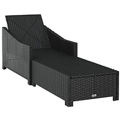 Maison Chic Chaise longue avec coussin | Bain de soleil Relax | Transat blanc crème Résine tressée Noir -GKD54823 pas cher