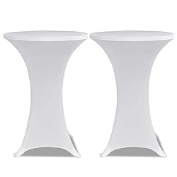 Avis Decoshop26 Housses élastiques de table Ø 60 cm Blanc 4 pièces DEC022505