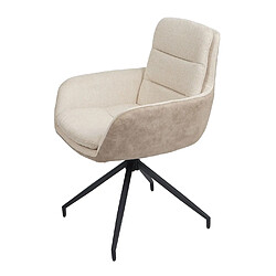 Avis Mendler Chaise de salle à manger HWC-K32 fauteuil chaise, pivotante position auto, tissu/textile ~ crème-beige