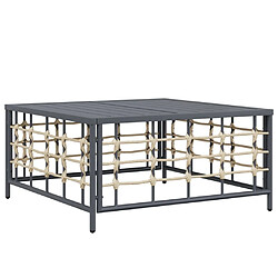 Maison Chic Table de jardin | Table d'extérieur anthracite 70x70x34 cm résine tressée -GKD58861