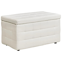 Beliani Pouf Chesterfield en cuir PU blanc MICHIGAN